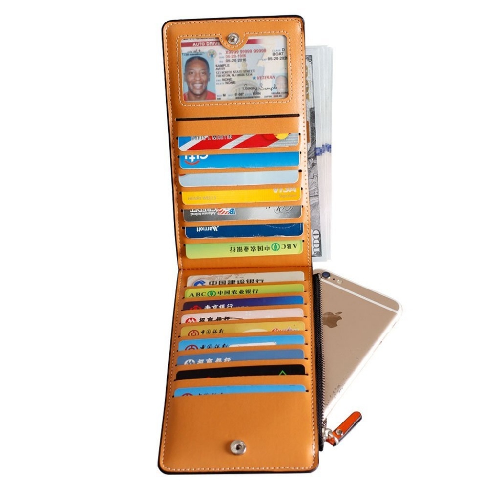 Womens Thin Bifold Phone Wallet Cards Organizer - Picture 4 of 4